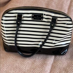 Kate spade Black and white striped shoulder bag